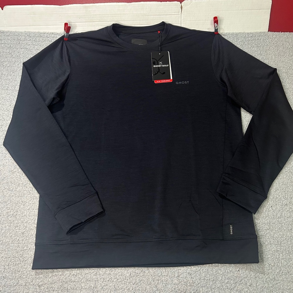 Ghost Golf Crewneck Sweatshirt S Black Athletic Performance Quiet Luxury Tech